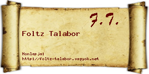 Foltz Talabor névjegykártya